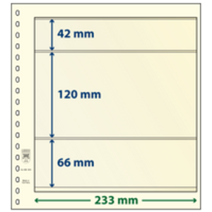 Feuilles de pochettes - 3 compartiment(s): 233 x 42/120/66 mm - T-Blanco (802309) - Champagne - 18 Anneaux