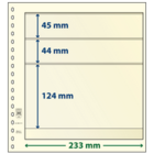Lindner, T-Blank sheets (18 rings) 3 compartment (189x45, 189x124) Champagne - dim: 272x296 mm. ■ per  pc.