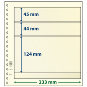 Insert sheets - 3 compartment(s): 233 x 45/44/124 mm - T-Blanco (802311) - Champagne - 18 Rings