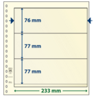 Lindner, T-Blank sheets (18 rings) 3 compartment (233x76) Champagne - dim: 272x296 mm. ■ per  pc.