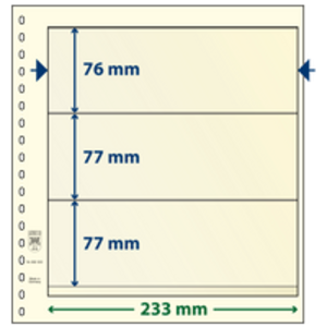Insert sheets - 3 compartment(s): 233 x 76/77/77 mm - T-Blanco (802322) - Champagne - 18 Rings