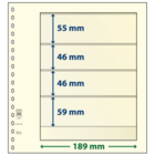 Insert sheets - 4 compartment(s): 189 x 55/46/46/59/ mm - T-Blanco (802404) - Champagne - 18 Rings ■ per 10 pcs.