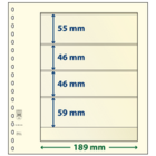 Lindner, T-Blank sheets (18 rings) 4 compartment (189x55, 189x46, 189x59) Champagne - dim: 272x296 mm. ■ per 10 pc.