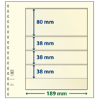 Insert sheets - 4 compartment(s): 189 x 80/38/38/38 mm - T-Blanco (802405) - Champagne - 18 Rings ■ per 10 pcs.