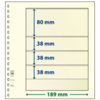 Lindner, T-Blank sheets (18 rings) 4 compartment (189x80, 189x38) Champagne - dim: 272x296 mm. ■ per 10 pc.