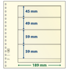 Insert sheets - 4 compartment(s): 189 x 45/49/59/59 mm - T-Blanco (802407) - Champagne - 18 Rings ■ per pc.