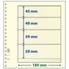 Lindner, T-Blank sheets (18 rings) 4 compartment (189x45, 189x49, 189x59) Champagne - dim: 272x296 mm. ■ per  pc.