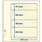 Insert sheets - 4 compartment(s): 189 x 41/66/48/66 mm - T-Blanco (802411) - Champagne - 18 Rings ■ per 10 pcs.