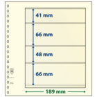 Lindner, T-Blank sheets (18 rings) 4 compartment (189x41, 189x66, 189x48) Champagne - dim: 272x296 mm. ■ per  pc.
