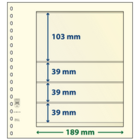 Insert sheets - 4 compartment(s): 189 x 103/39/39/39 mm - T-Blanco (802413) - Champagne - 18 Rings ■ per 10 pcs.
