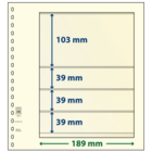 Lindner, T-Blank sheets (18 rings) 4 compartment (189x103, 189x39) Champagne - dim: 272x296 mm. ■ per 10 pc.