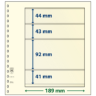 Insert sheets - 4 compartment(s): 189 x 44/43/92/41 mm - T-Blanco (802415) - Champagne - 18 Rings ■ per 10 pcs.