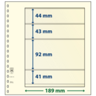 Lindner, T-Blank sheets (18 rings) 4 compartment (189x44, 189x92, 189x41) Champagne - dim: 272x296 mm. ■ per 10 pc.