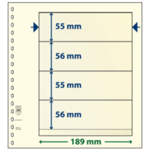Feuilles de pochettes - 4 compartiment(s): 189 x 55/56/55/56 mm - T-Blanco (802420) - Champagne - 18 Anneaux