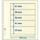 Insert sheets - 5 compartment(s): 189 x 41/36/36/41/53 mm - T-Blanco (802502) - Champagne - 18 Rings ■ per 10 pcs.