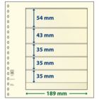 Feuilles de pochettes - 5 compartiment(s): 189 x 54/43/35/35/35 mm - T-Blanco (802503) - Champagne - 18 Anneaux ■ par pc.