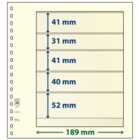 Lindner, T-Blank sheets (18 rings) 5 compartment (189x41, 189x31, 189x52) Champagne - dim: 272x296 mm. ■ per  pc.