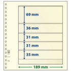 Lindner, T-Blank sheets (18 rings) 5 compartment (189x69, 189x36, 189x31) Champagne - dim: 272x296 mm. ■ per  pc.