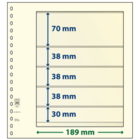 Lindner, T-Blanko Blätter (18 Ringe) 5er einteillung (189x70, 189x38, 189x30) Champagne - Abm: 272x296 mm. ■ pro  Stk.
