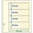 Insert sheets - 4 compartment(s): 189 x 55/53 mm - dT-Blanco (dT802408) - Champagne - 18 Rings ■ per 5 pcs.
