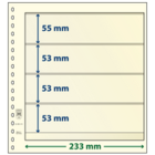 Insert sheets - 4 compartment(s): 233 x 55/53 mm - dT-Blanco (dT802412) - Champagne - 18 Rings ■ per 5 pcs.