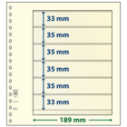 Insteekbladen - 6 vaks indeling: 189 x 33/35 mm - dT-Blanco (dT802606) - Champagne - 18 Rings ■ per 5 stuks