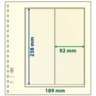 Lindner, T-Blank sheets (18 rings) 2 compartment (92x238) Champagne - dim: 272x296 mm. ■ per  pc.