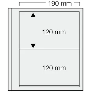 Insert sheets, Champagne - 2 compartments horizontal, Dual - 14 Rings - Pocket dim: 190x120 mm.
