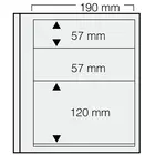 Insert sheets, Champagne - 3 compartments horizontal - SAFE, Dual - 14 Rings - Pocket dim: 190x57(2x), 190x120 mm. ■ per 5 piecess.