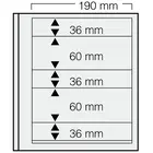 Insert sheets, Champagne - 5 compartments horizontal - SAFE, Dual - 14 Rings - Pocket dim: 190x36(3x), 190x60(2x) mm. ■ per piece.