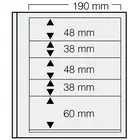 Insert sheets, Champagne - 5 compartments horizontal - SAFE, Dual - 14 Rings - Pocket dim: 190x48(2x), 190x38(2x), 190x60 mm. ■ per 5 piecess.