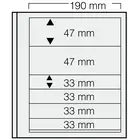Insert sheets, Champagne - 6 compartments horizontal - SAFE, Dual - 14 Rings - Pocket dim: 190x47(2x), 190x33(4x) mm. ■ per 5 piecess.