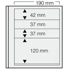 Insert sheets, Champagne - 4 compartments horizontal - SAFE, Dual - 14 Rings - Pocket dim: 190x42, 190x37(2x), 190x120 mm. ■ per 5 piecess.