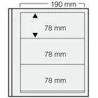 Insert sheets, Champagne - 3 compartments horizontal - SAFE, Dual - 14 Rings - Pocket dim: 190x78 mm. ■ per 5 piecess.
