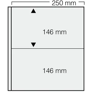 Insert sheets, Champagne - 2 compartments horizontal, Dual - 14 Rings - Pocket dim: 250x146 mm.