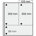 Insert sheets, Champagne - 3 compartments combined hor./vert. - SAFE, Dual - 14 Rings - Pocket dim: 123x202(2x), 250x89 mm. ■ per 5 piecess.
