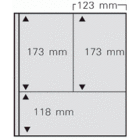 Insert sheets, Champagne - 3 compartments combined hor./vert. - SAFE, Dual - 14 Rings - Pocket dim: 123x173(2x), 250x118 mm. ■ per 5 piecess.
