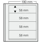 Insert sheets, Champagne - 4 compartments horizontal - SAFE, Dual - 14 Rings - Pocket dim: 190x58 mm. ■ per piece.
