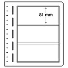 Insert sheets, Champagne - 3 compartments horizontal - LEUCHTTURM, LB - type LB.3 - 13 Rings - Pocket dim: 190x81 mm. ■ per 4 piecess.
