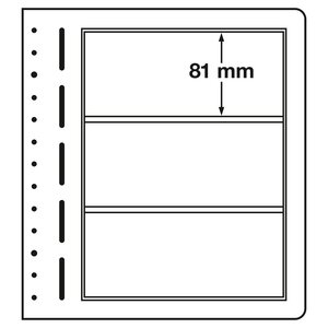 Einsteckblätter, Champagne - 3 Fächer horizontal, LB - Typ LB.3 - 13 Ringe - Fach abm: 190x81 mm.