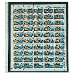 Einsteckblätter, inkl. Einlegestreifen (Schwarz) - 1 er Einteilung: 245 x 295 mm - Favorit (750) - Transparent - 14 Ringe