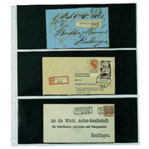Einsteckblätter, inkl. Einlegestreifen (Schwarz) - 3 er Einteilung: 245 x 95 mm - Favorit (754) - Transparent - 14 Ringe