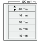 Insert sheets, Champagne - 5 compartments horizontal - SAFE, Dual - 14 Rings - Pocket dim: 190x46 mm. ■ per piece.