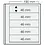Insert sheets, Champagne - 5 compartments horizontal, Dual - 14 Rings - Pocket dim: 190x46 mm. (Lightly used article)