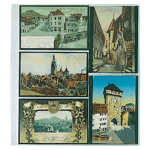 Einsteckblätter, inkl. Einlegestreifen (Schwarz) - 5 er Einteilung: 145 x 95 mm - Favorit (7750) - Transparent - 14 Ringe