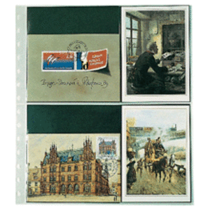 Feuilles de pochettes avec incrustation, Noir - 4 pochettes combinées hor./vert., Garant - 14 Anneaux - Dim. Du pochette: 162x114 mm.