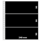 Insteekblad, incl. Inlegstrook (Zwart) - 3 vaks indeling: 240 x 90 mm - Transparant - 18 Rings ■ per stuk