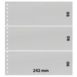 Insteekblad, incl. Tussenblad (Zwart) - 3 vaks indeling: 242 x 90 mm -  - Transparant - 18 Rings