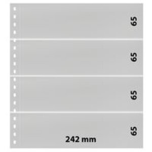 Insteekblad, incl. Tussenblad (Zwart) - 4 vaks indeling: 242 x 65 mm -  - Transparant - 18 Rings
