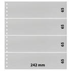 Lindner, OMNIA sheets (18 rings) 4 compartment (242x65) Transparent - dim: 272x296 mm. ■ per 10 pc.